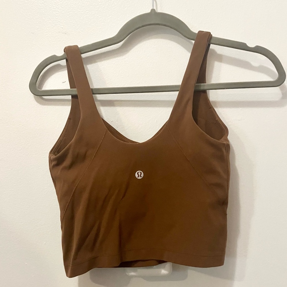 Lululemon Align Cropped Tank Top Light Support A/B Cup, Size 4 Roasted Brown - Picture 2 of 2